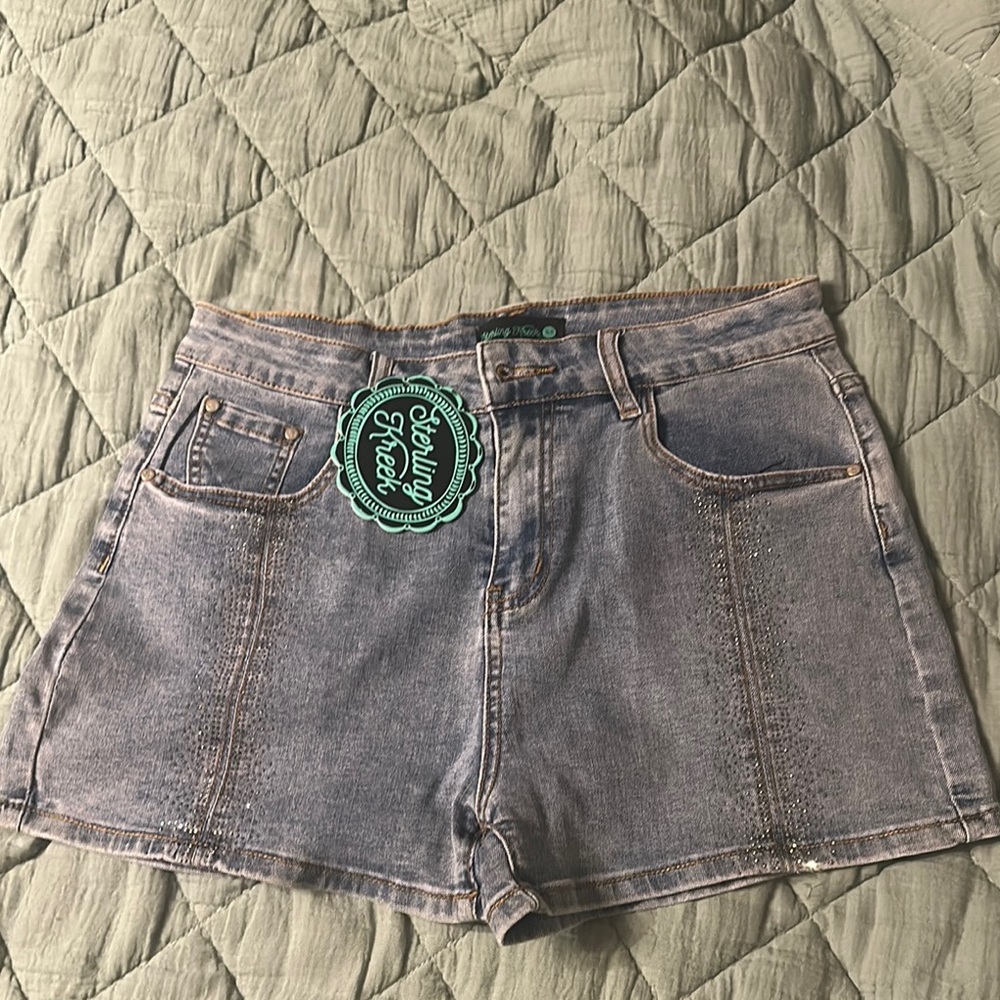 Blue Jean Shorts with sparkle accents